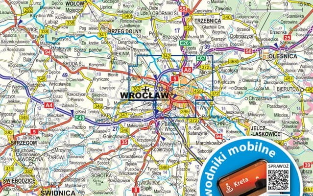 Wrocław 1:22 500. Mapa / Plan miasta wydawnictwa ExpressMap. Zasięg