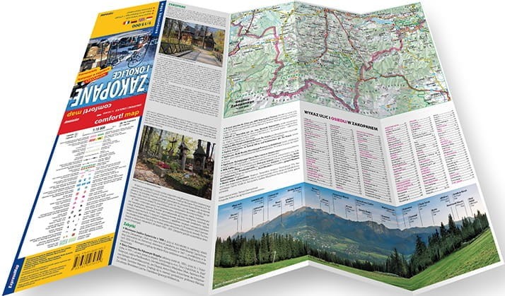 Zakopane i okolice 1:15 000. Laminowana mapa turystyczna / Plan miasta wydawnictwa ExpressMap. Składanie mapy