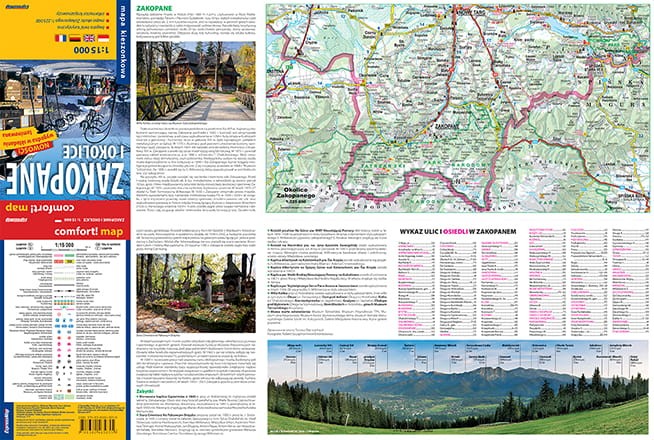 Zakopane i okolice 1:15 000. Laminowana mapa turystyczna / Plan miasta wydawnictwa ExpressMap. Strona 1