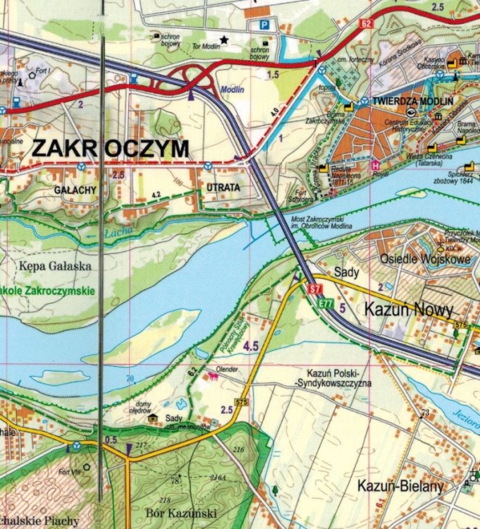 Puszcza Kampinoska 1:40 000. Laminowana mapa turystyczna wydawnictwa ExpressMap. Fragment 2