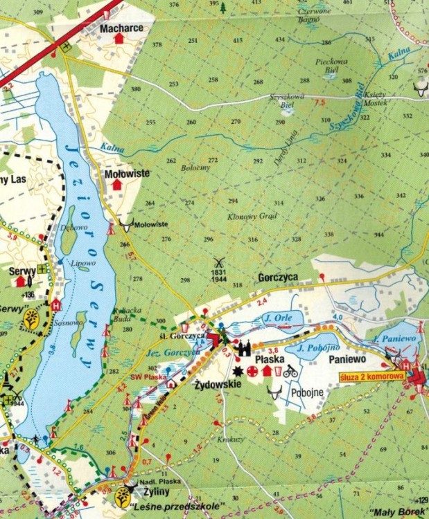 Puszcza Augustowska 1: 85 000. Mapa turystyczna wydawnictwa Atikart. Fragment 2