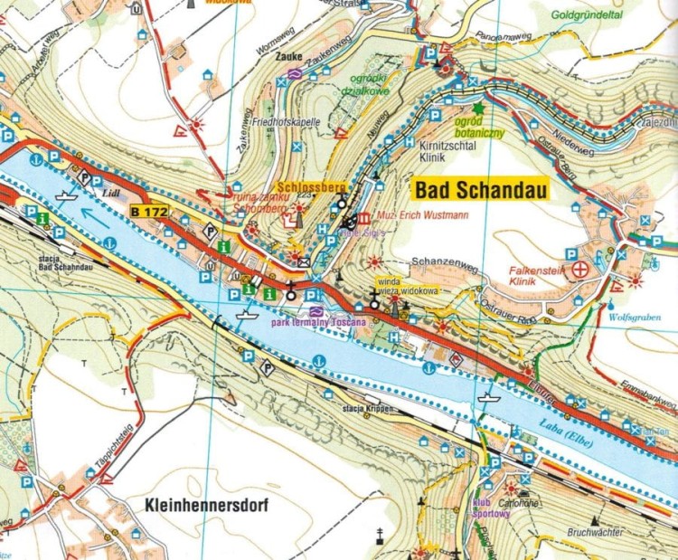 Saksońska Szwajcaria, część zachodnia 1:25 000. Mapa turystyczna wydawnictwa Galileos. Fragment 1