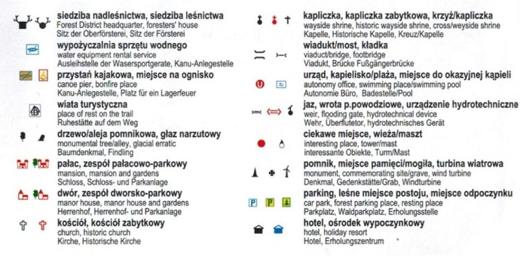 Park Krajobrazowy Pojezierza Iławskiego 1:40 000. Mapa turystyczna wydawnictwa Eko-Kapio. Legenda 2