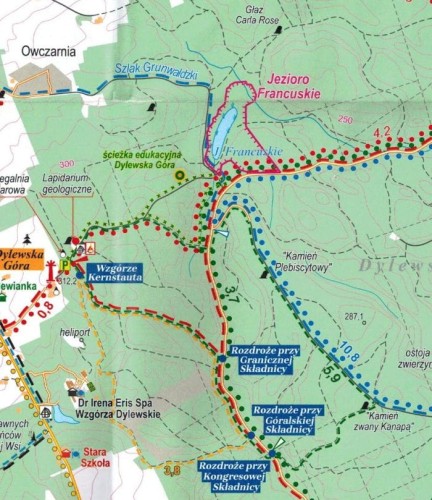 Park Krajobrazowy Wzgórz Dylewskich 1:25 000. Mapa turystyczna wydawnictwa Eko-Kapio. Fragment 1