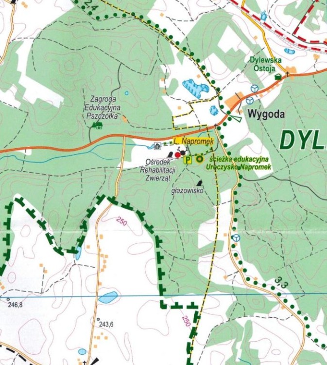 Park Krajobrazowy Wzgórz Dylewskich 1:25 000. Mapa turystyczna wydawnictwa Eko-Kapio. Fragment 2
