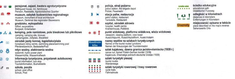 Park Krajobrazowy Wzgórz Dylewskich 1:25 000. Mapa turystyczna wydawnictwa Eko-Kapio. Legenda 3