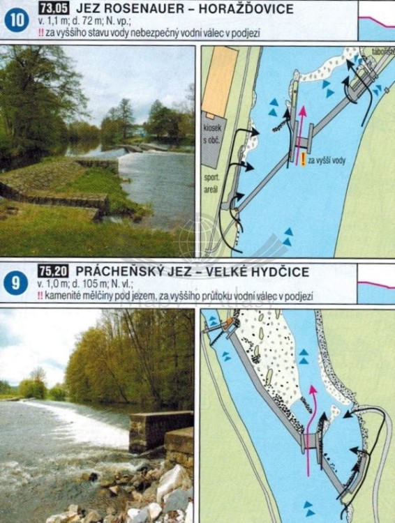 Otava. Mapa kajakowa wydawnictwa Shocart. Fragment 3