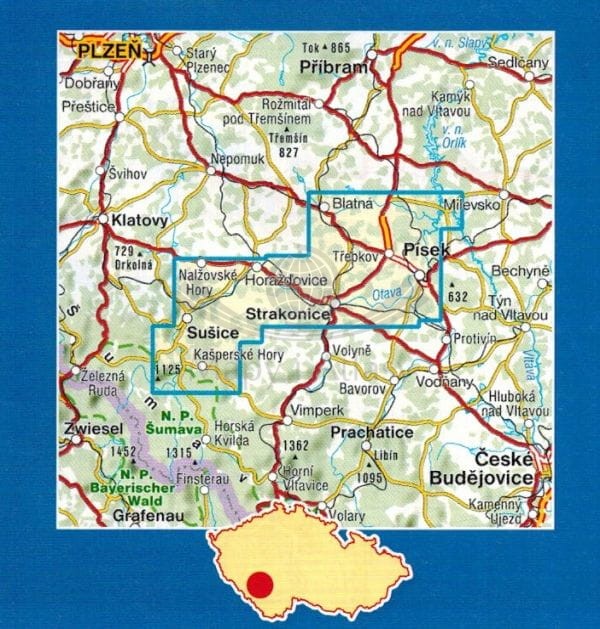 Otava. Mapa kajakowa wydawnictwa Shocart. Zasięg