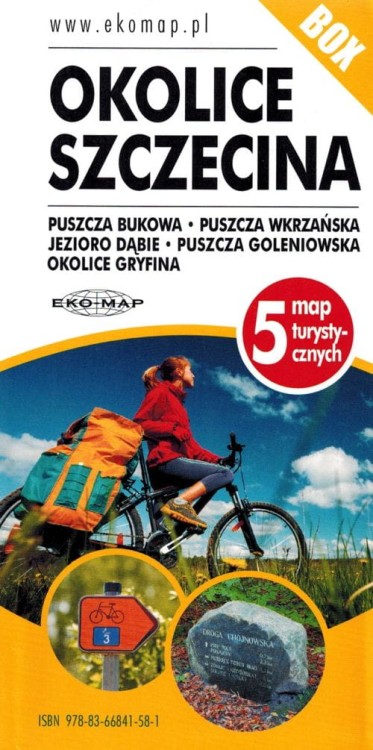 Okolice Szczecina. Zestaw: 5 x mapa turystyczna wydawnictwa EKO-MAP. Okładka zestawu