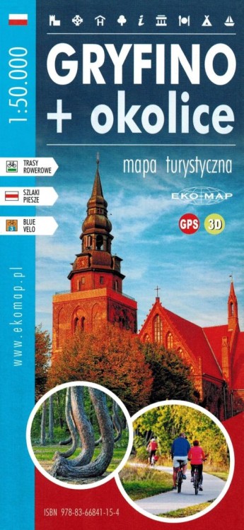 Okolice Szczecina. Zestaw: 5 x mapa turystyczna wydawnictwa EKO-MAP. Gryfino + okolice - okładka