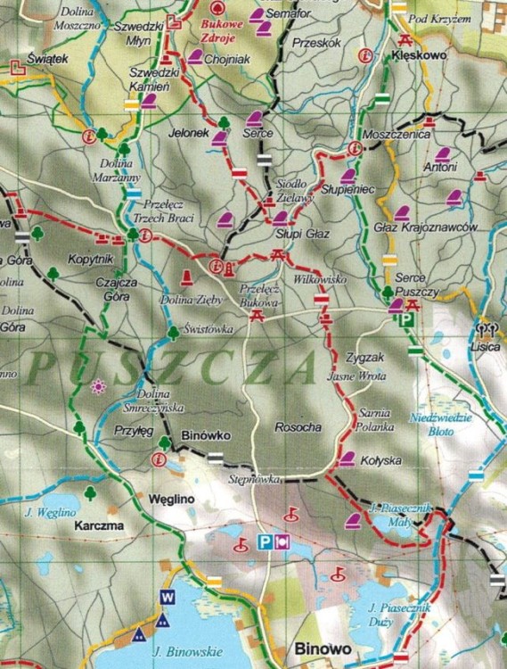 Okolice Szczecina. Zestaw: 5 x mapa turystyczna wydawnictwa EKO-MAP. Gryfino + okolice - fragment 2