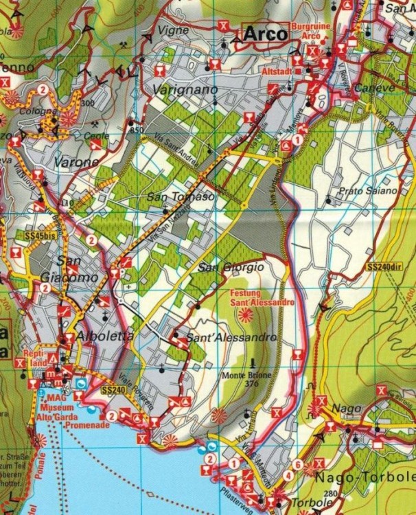 Jezioro Garda 1:50 000. Wodoodporna mapa rowerowa wydawnictwa ADFC. Fragment 1