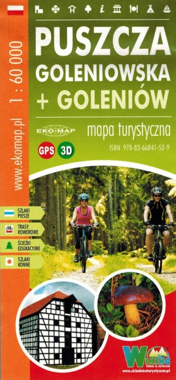 Puszcza Goleniowska + Goleniów 1:60 000 / 1:10 000. Mapa turystyczna wydawnictwa EKO-MAP. Okładka