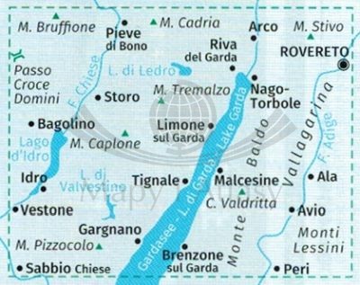 Jezioro Garda i okolice. Zestaw trzech map turystycznych wydawnictwa Kompass. Zasięg 1