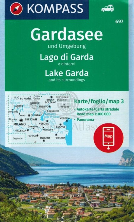Jezioro Garda i okolice. Zestaw trzech map turystycznych wydawnictwa Kompass. Okładka 3