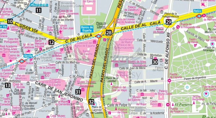 Madryt. Laminowana mapa turystyczna / Plan miasta + Miniprzewodnik wydawnictwa ExpressMap. Fragment 1