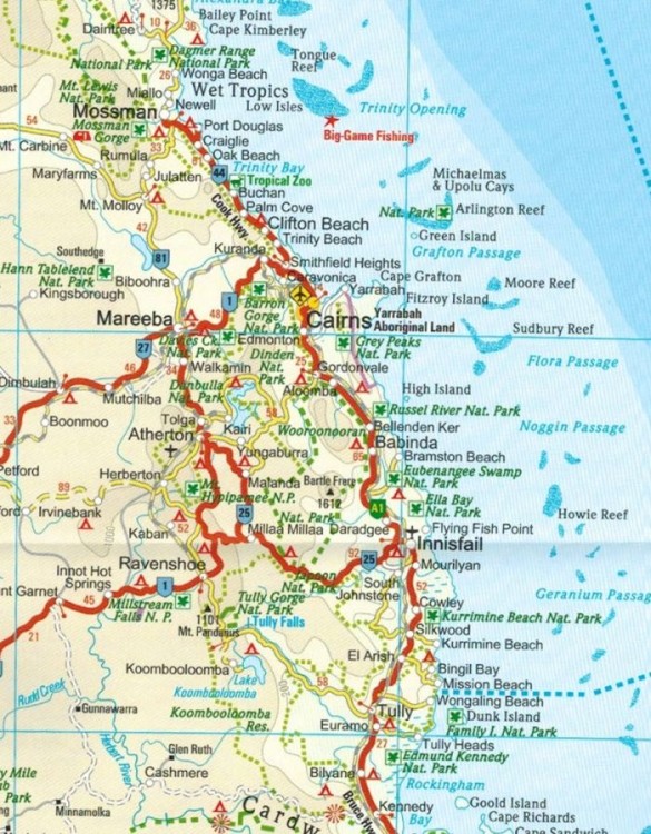 Australia, część wschodnia. Wodoodporna mapa samochodowa-turystyczna wydawnictwa Reise Know-How. Fragment 1