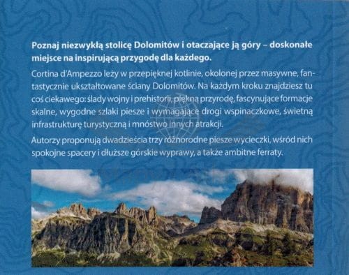 Cortina d'Ampezzo. Dolomity dla każdego. Przewodnik wydawnictwa Sklep Podróżnika. Okładka tył