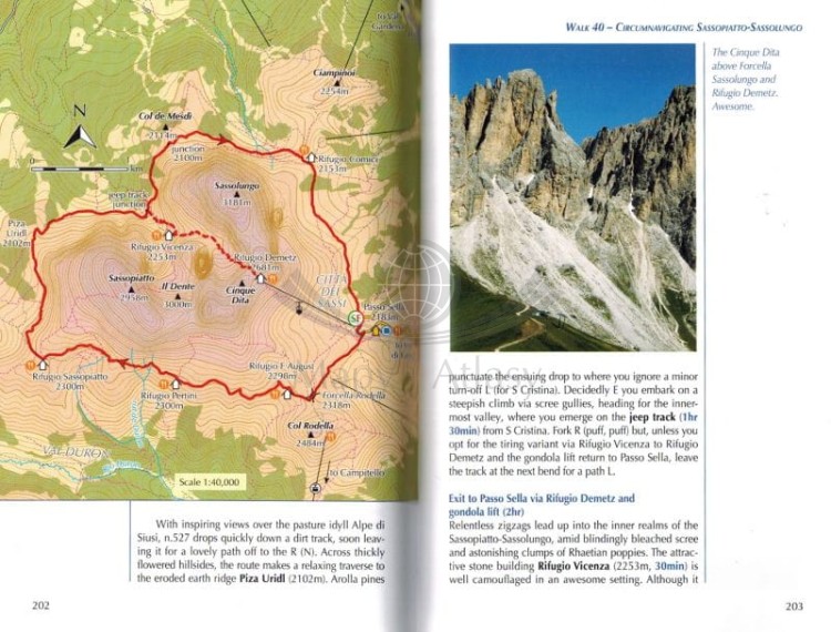 Dolomity - krótkie trasy / Shorter walks in the Dolomites. Przewodnik wydawnictwa Cicerone. Przykładowa strona 3
