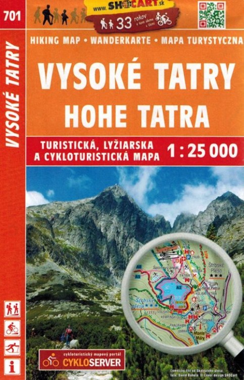 Wysokie Tatry. Mapa turystyczna 701 wydawnictwa Shocart. Okładka