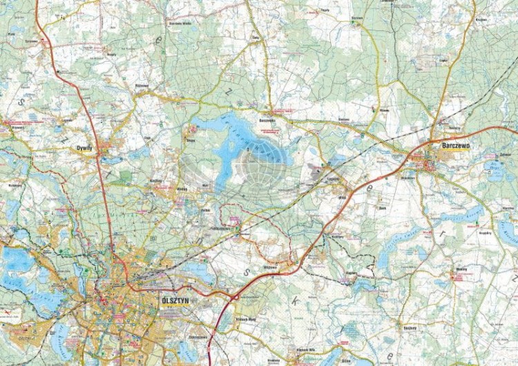 Pojezierze Olsztyńskie - część północna 1:50 000. Mapa turystyczna wydawnictwa Compass. Fragment 1