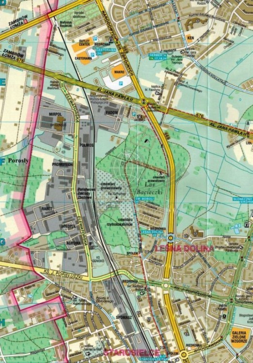 Białystok 1:17 000. Laminowana mapa / Plan miasta wydawnictwa Demart. Fragment 1
