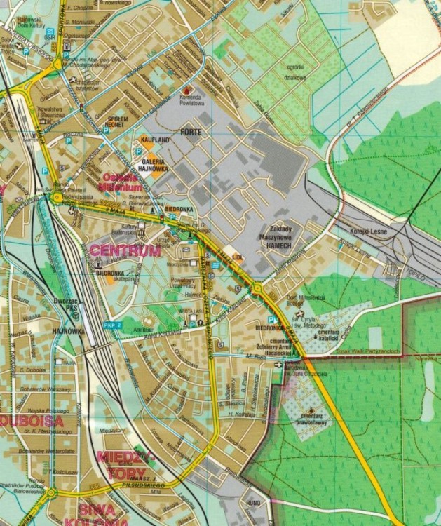Białystok 1:17 000. Laminowana mapa / Plan miasta wydawnictwa Demart. Fragment 3