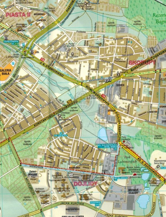 Białystok 1:17 000. Laminowana mapa / Plan miasta wydawnictwa Demart. Fragment 2