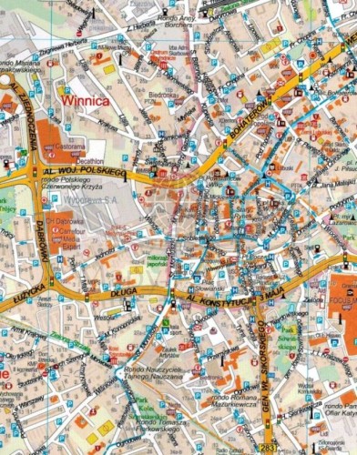 Zielona Góra 1: 27 500 / 1:12 500. Mapa turystyczna / Plan miasta wydawnictwa Sygnatura. Fragment 1