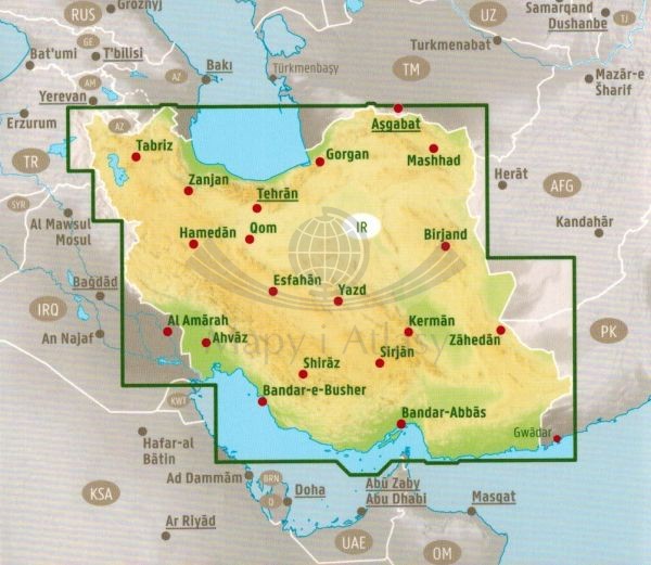 Iran 1:1 500 000. Mapa samochodowa wydawnictwa Freytag & Berndt. Zasięg