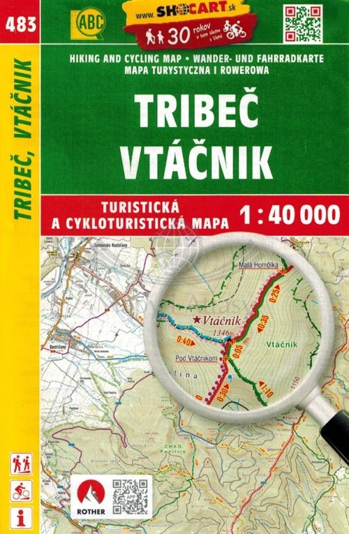 Tribec, Vtacnik / Trybecz, Ptasznik. Mapa turystyczna 483. Shocart