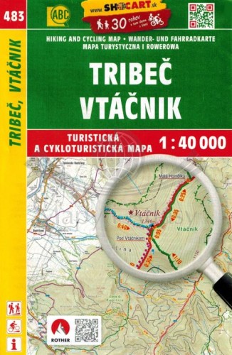 Tribec, Vtacnik / Trybecz, Ptasznik. Mapa turystyczna 483 wydawnictwa Shocart. Okładka