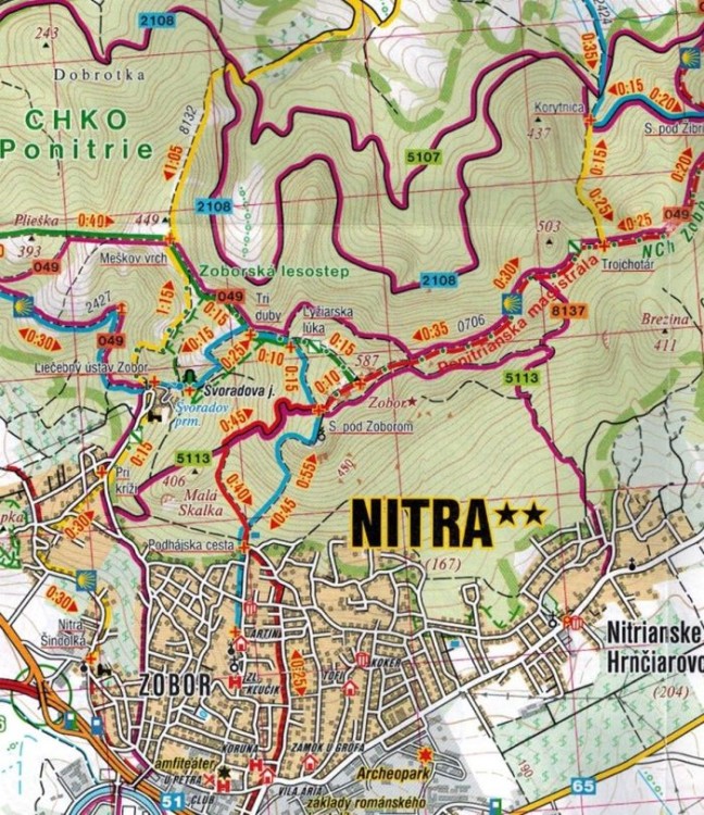Tribec, Vtacnik / Trybecz, Ptasznik. Mapa turystyczna 483 wydawnictwa Shocart. Fragment 1