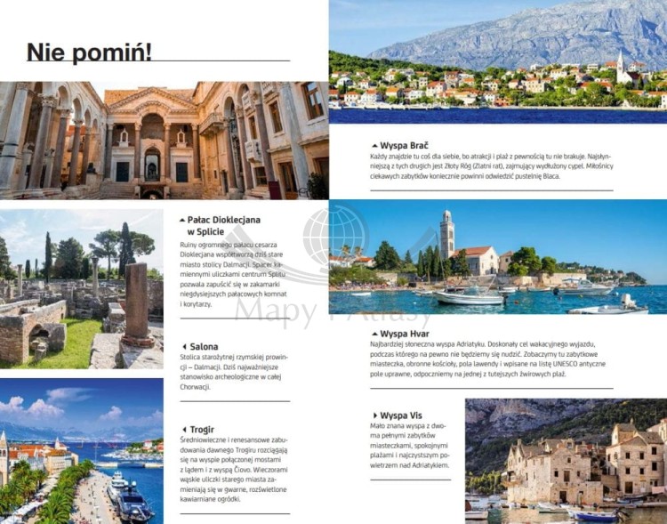 Wybrzeże Chorwacji. Dalmacja. Przewodnik travel&style wydawnictwa Bezdroża. Przykładowe strony 1