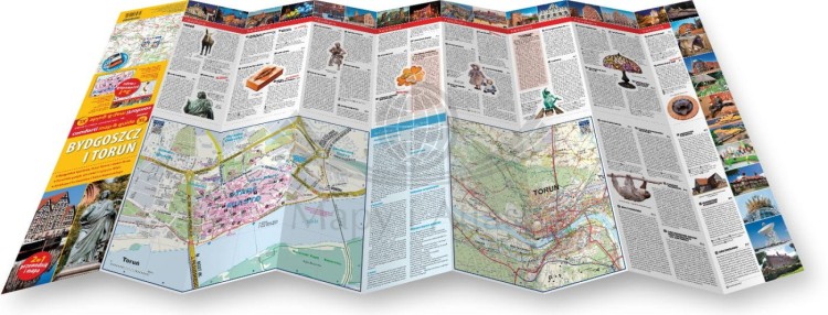 Bydgoszcz i Toruń. Laminowana mapa / Plan miasta + Miniprzewodnik wydawnictwa ExpressMap. Składanie mapy