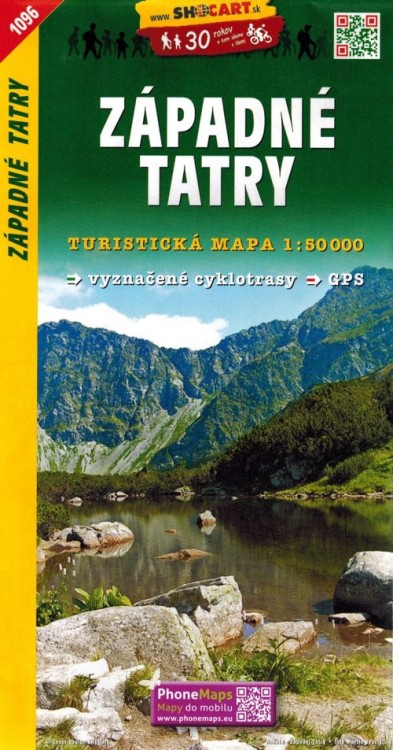 Tatry Zachodnie. Mapa turystyczna 1096 wydawnictwa Shocart. Okładka