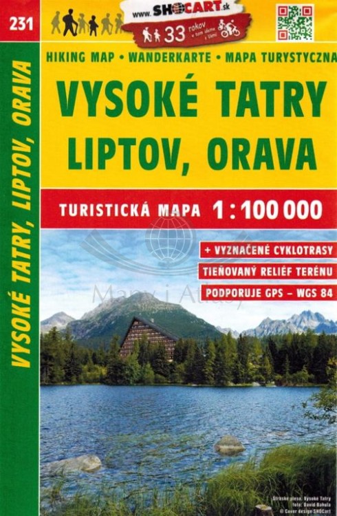 Wysokie Tatry. Liptów, Orawa. Mapa turystyczna 231 wydawnictwa Shocart. Okładka