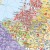 Europa 1:4 500 000. Mapa w ramie drewnianej. Kody pocztowe. Język polski. Fragment 2