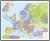 Europa 1:3 750 000. Mapa w ramie drewnianej. Kody pocztowe. Język polski