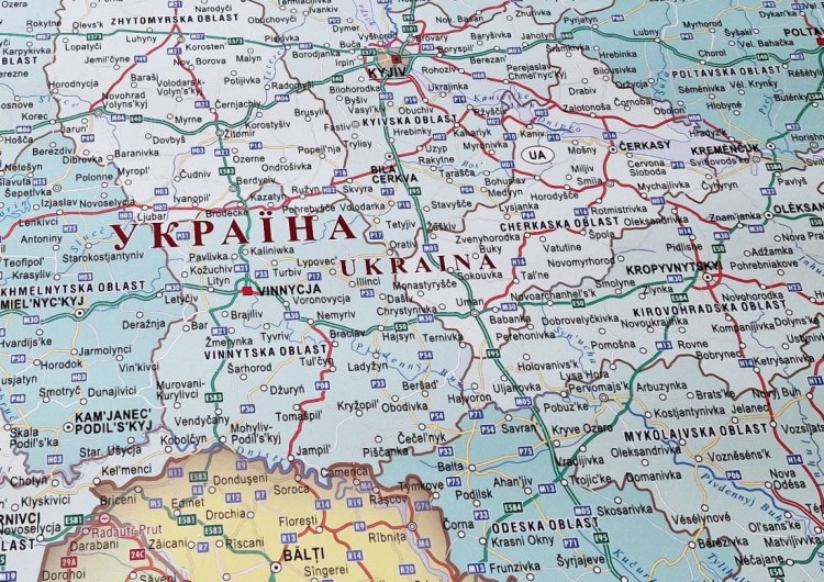 Polska i Ukraina 1:1 500 000. Mapa ścienna drogowa. Fragment 2