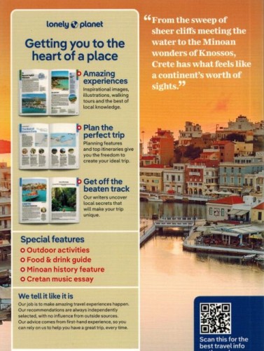 Kreta / Crete. Przewodnik wydawnictwa Lonely Planet. Okładka - tył