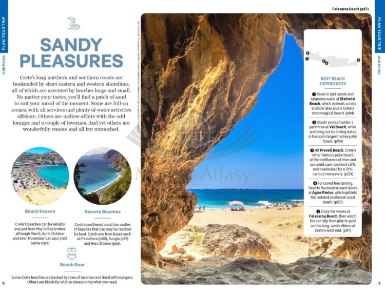 Kreta / Crete. Przewodnik wydawnictwa Lonely Planet. Przykładowe stronny 1