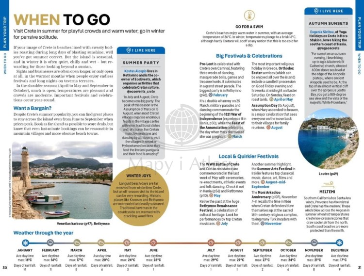 Kreta / Crete. Przewodnik wydawnictwa Lonely Planet. Przykładowe stronny 3