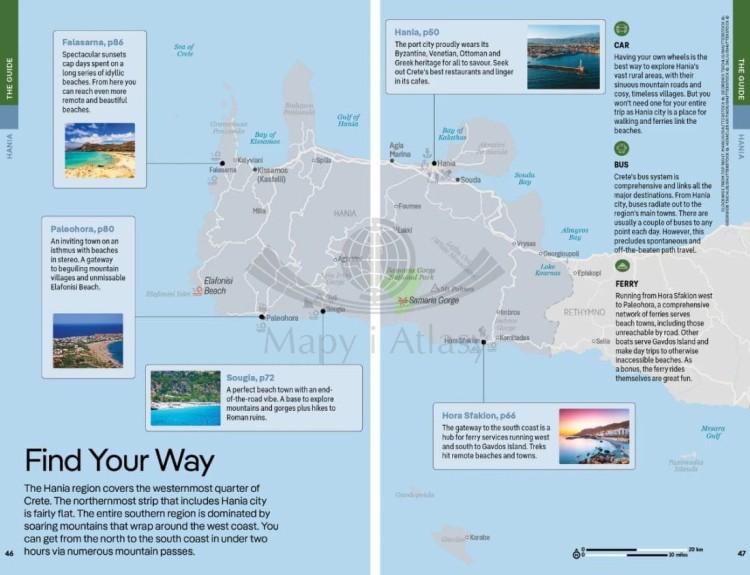 Kreta / Crete. Przewodnik wydawnictwa Lonely Planet. Przykładowe stronny 4