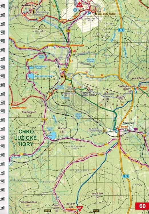Łabskie piaskowce, Czeska i Saksońska Szwajcaria, Góry Łużyckie / Labske piskovce, Ceske a Saske Svycarsko, Luzicke Hory 1: 25 000. Atlas turystyczny wydawnictwa  Kartografie HP. Fragment 2