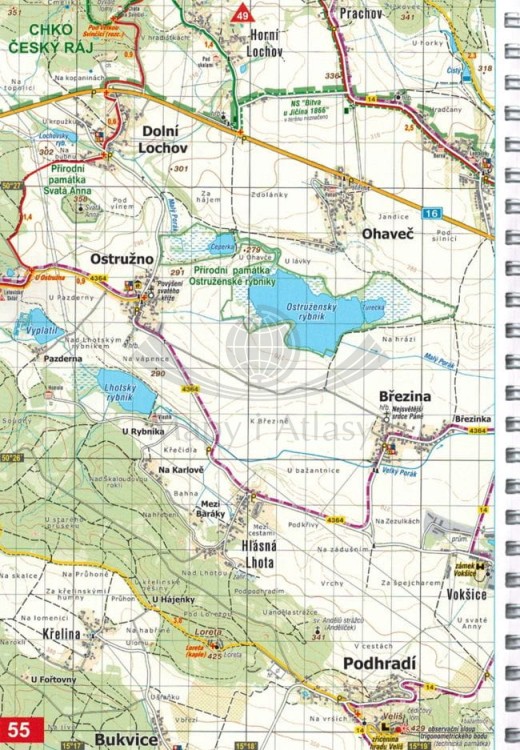 Czeski Raj / Cesky Raj 1: 25 000. Atlas turystyczny wydawnictwa  Kartografie HP.  Fragment 2