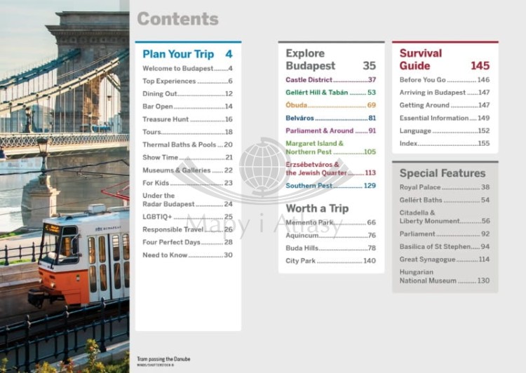 Budapeszt / Budapest. Przewodnik wydawnictwa Lonely Planet.  Spis treści