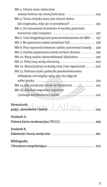 Pierwsza pomoc przedmedyczna: outdoor, survival, wojna. Poradnik wydawnictwa Bezdroża. Spis treści 4