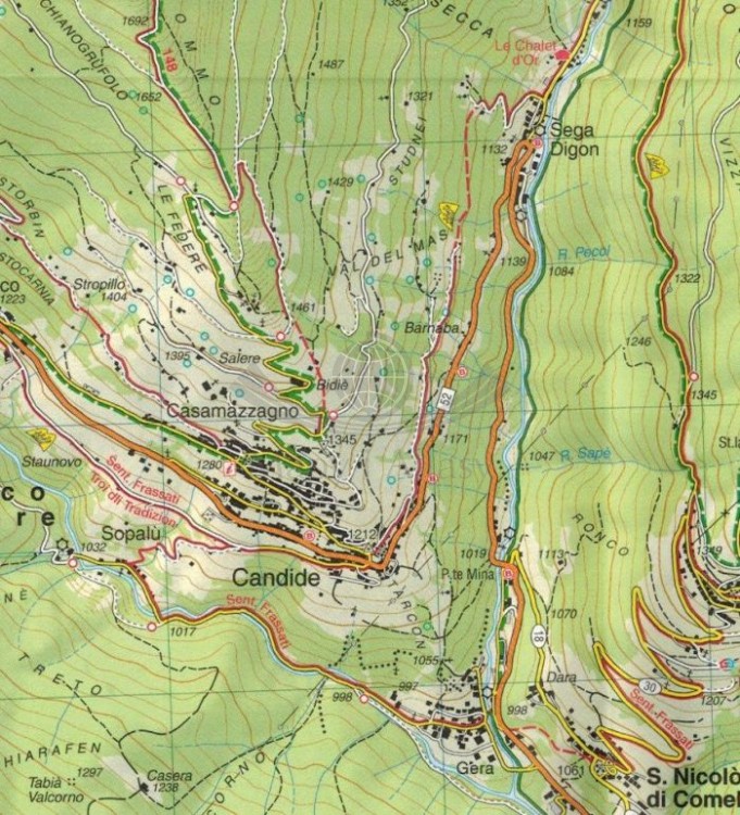 Dolomiti di Auronzo e del Comelico. Wodoodporna mapa turystyczna 017 wydawnictwa Tabacco. Fragment 2