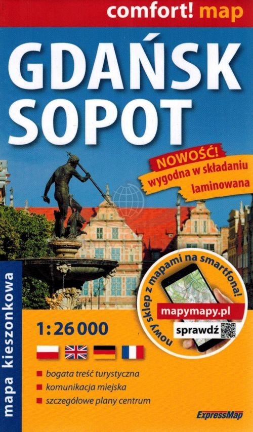 Gdańsk, Sopot 1:26 000. Laminowany plan miasta / Mapa kieszonkowa. ExpressMap